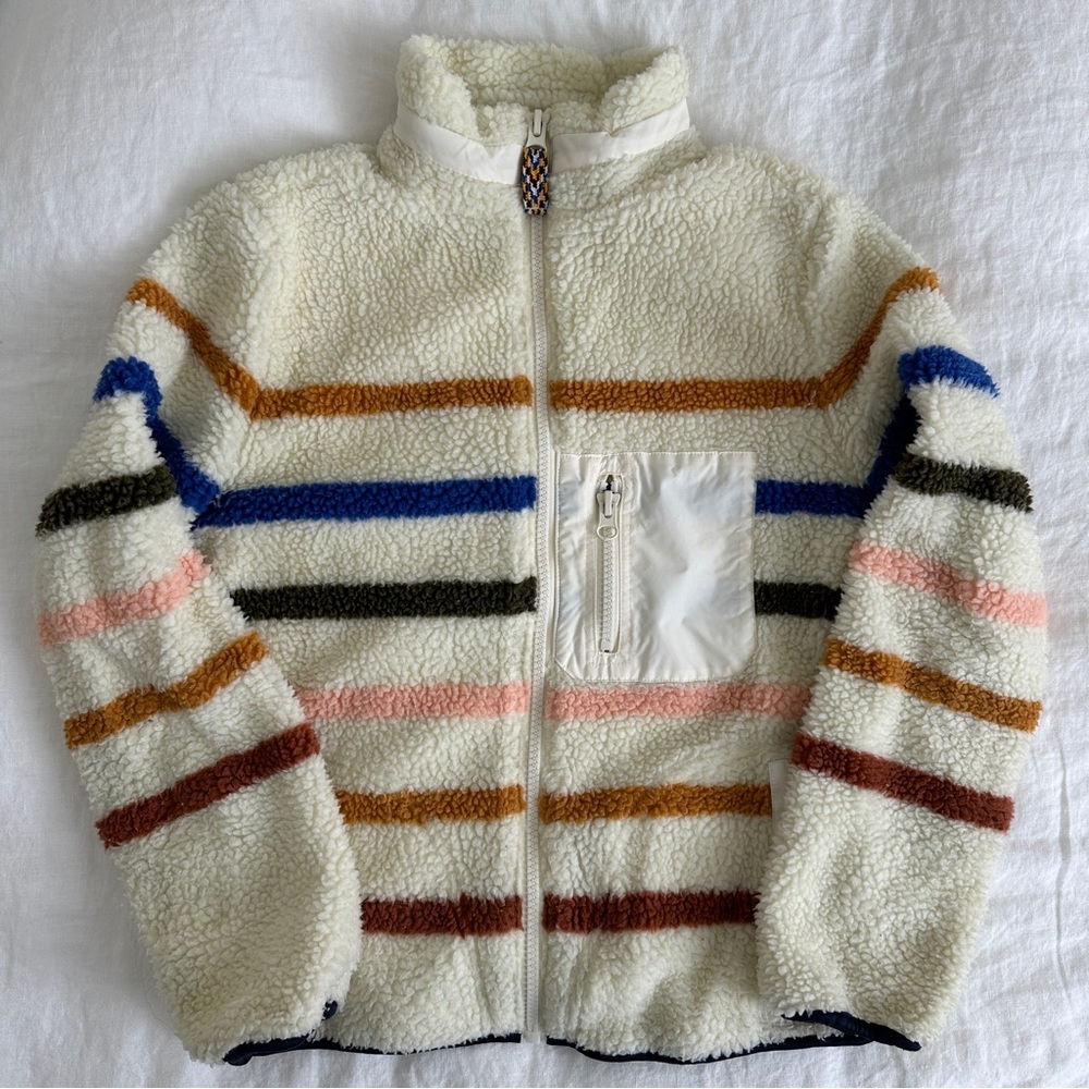 Fatherty striped Sherpa jacket